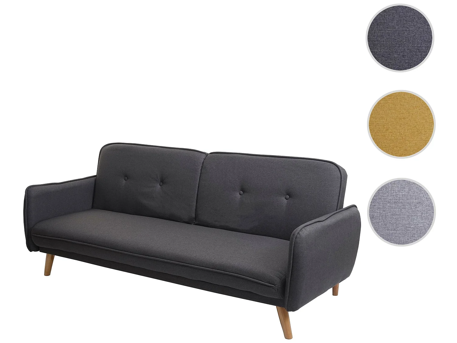 Sofa rozkładana MCW-J18,  antracyt/szary