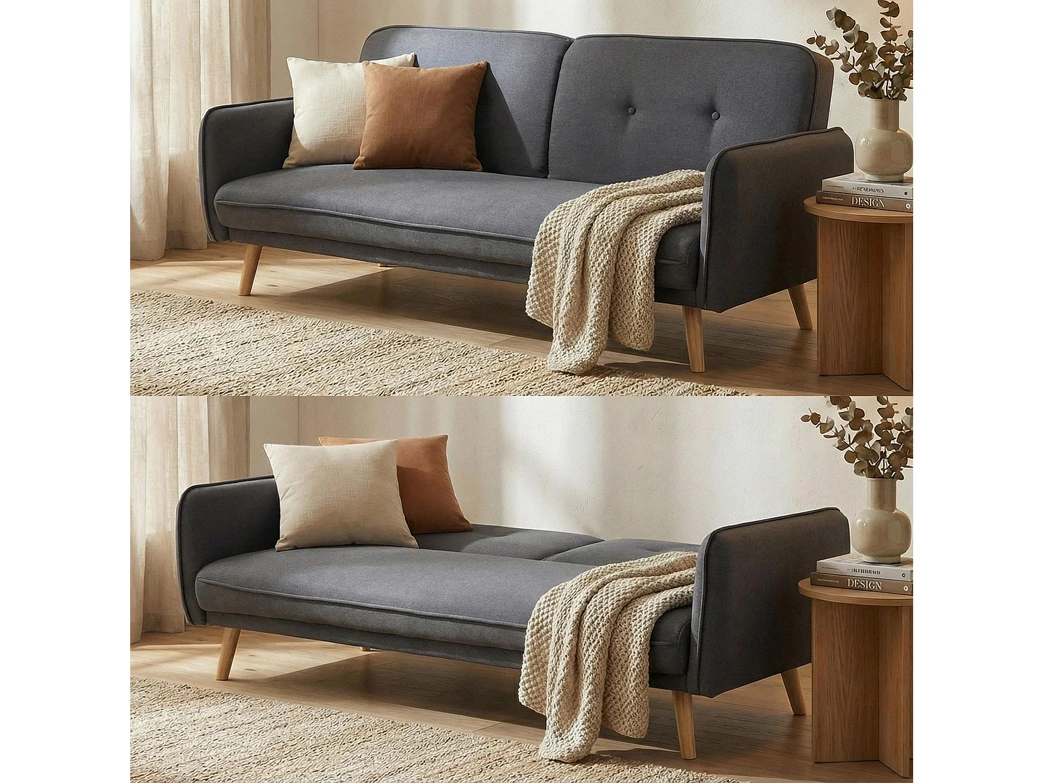 Slaapbank MCW-J18,  antracietgrijs