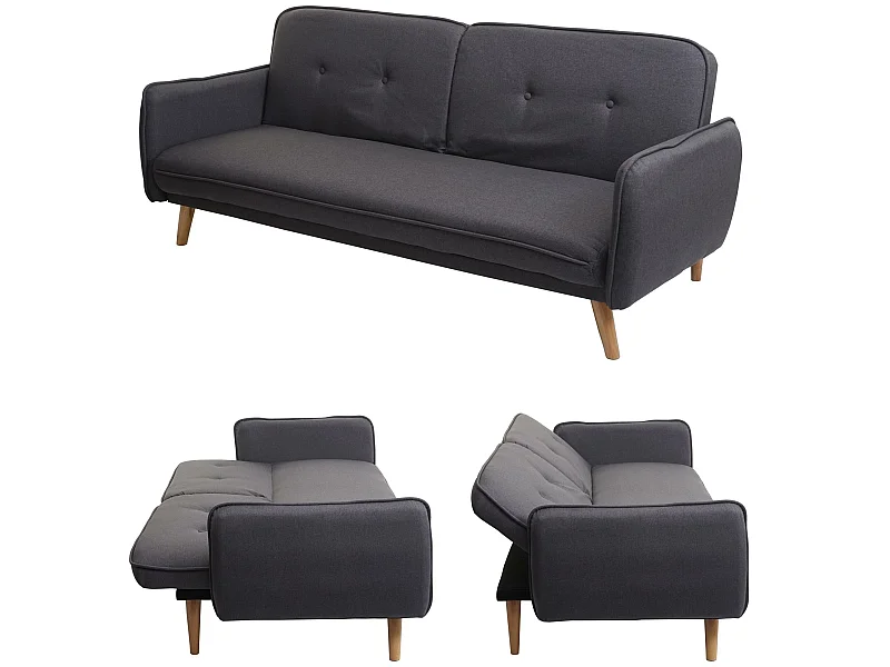Schlafsofa MCW-J18, Anthrazit-grau