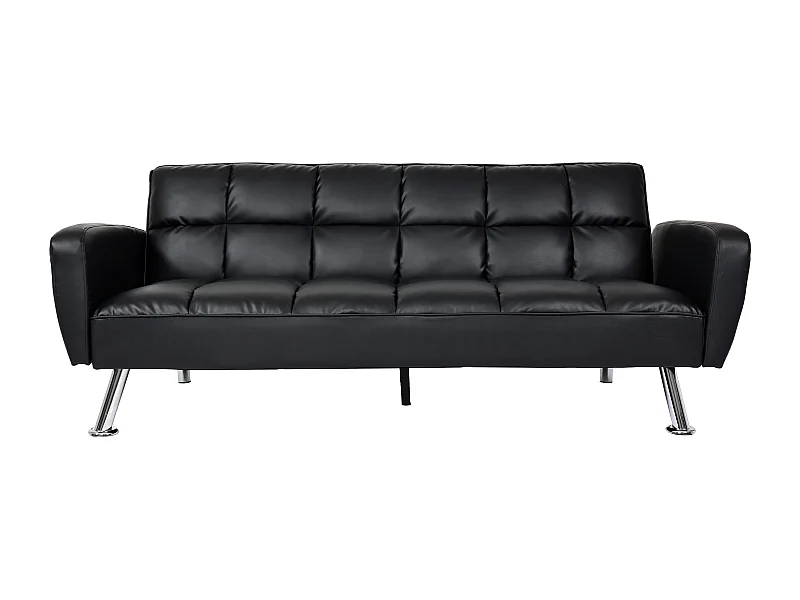 Sofa MCW-K19,  imitation leather black
