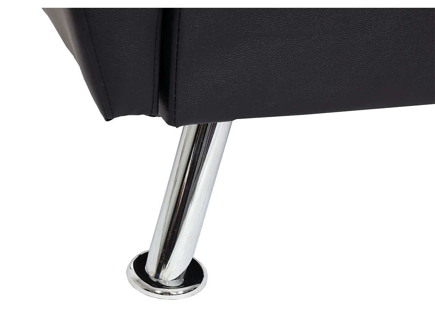 Divano letto sofà reclinabile MCW-K19 molle nosag legno ferro ecopelle nero