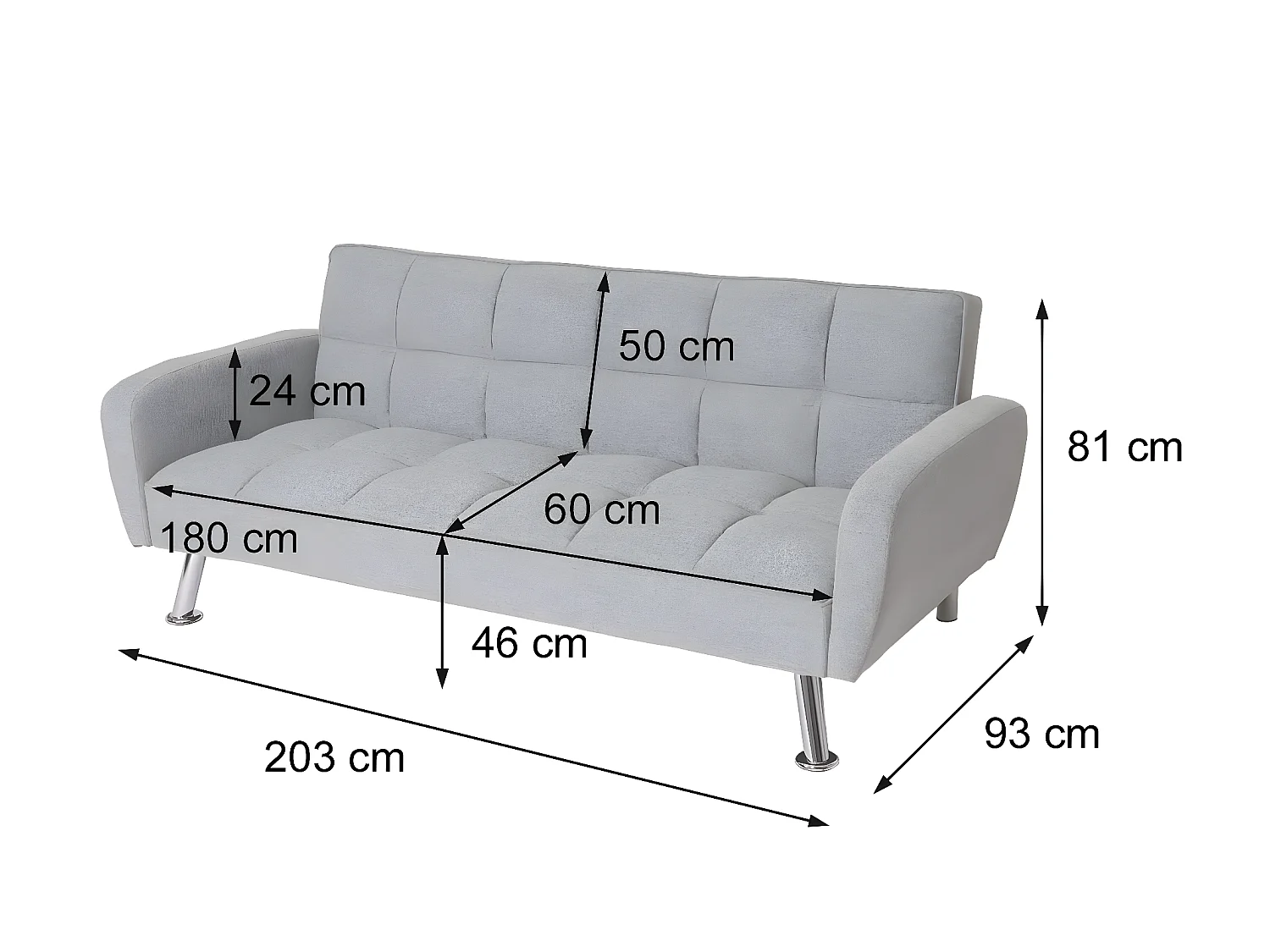 Bank MCW-K19,  kunstleer zwart