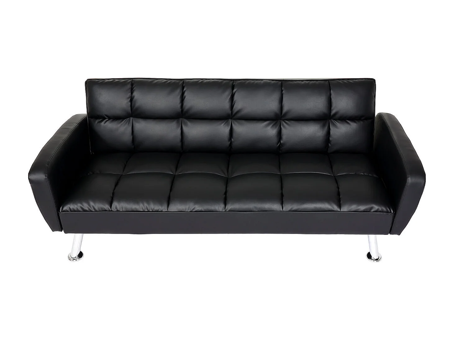 Sofa MCW-K19,  imitation leather black