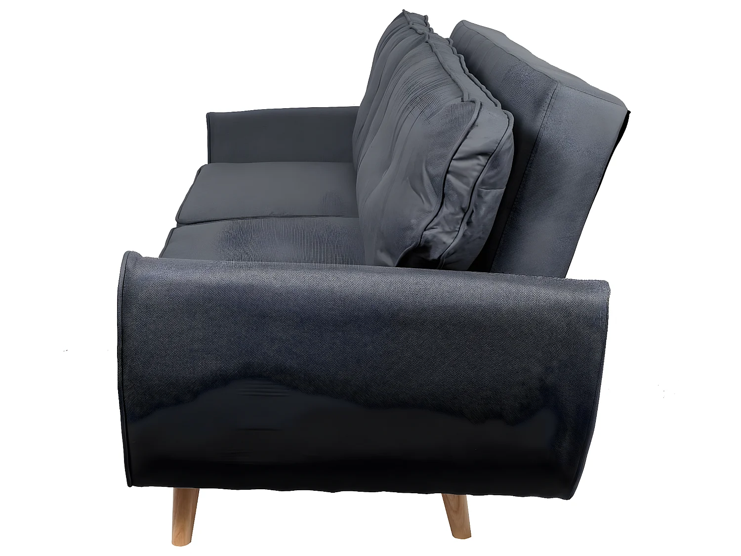 3er-Sofa MCW-J19, Stoff/Textil anthrazit