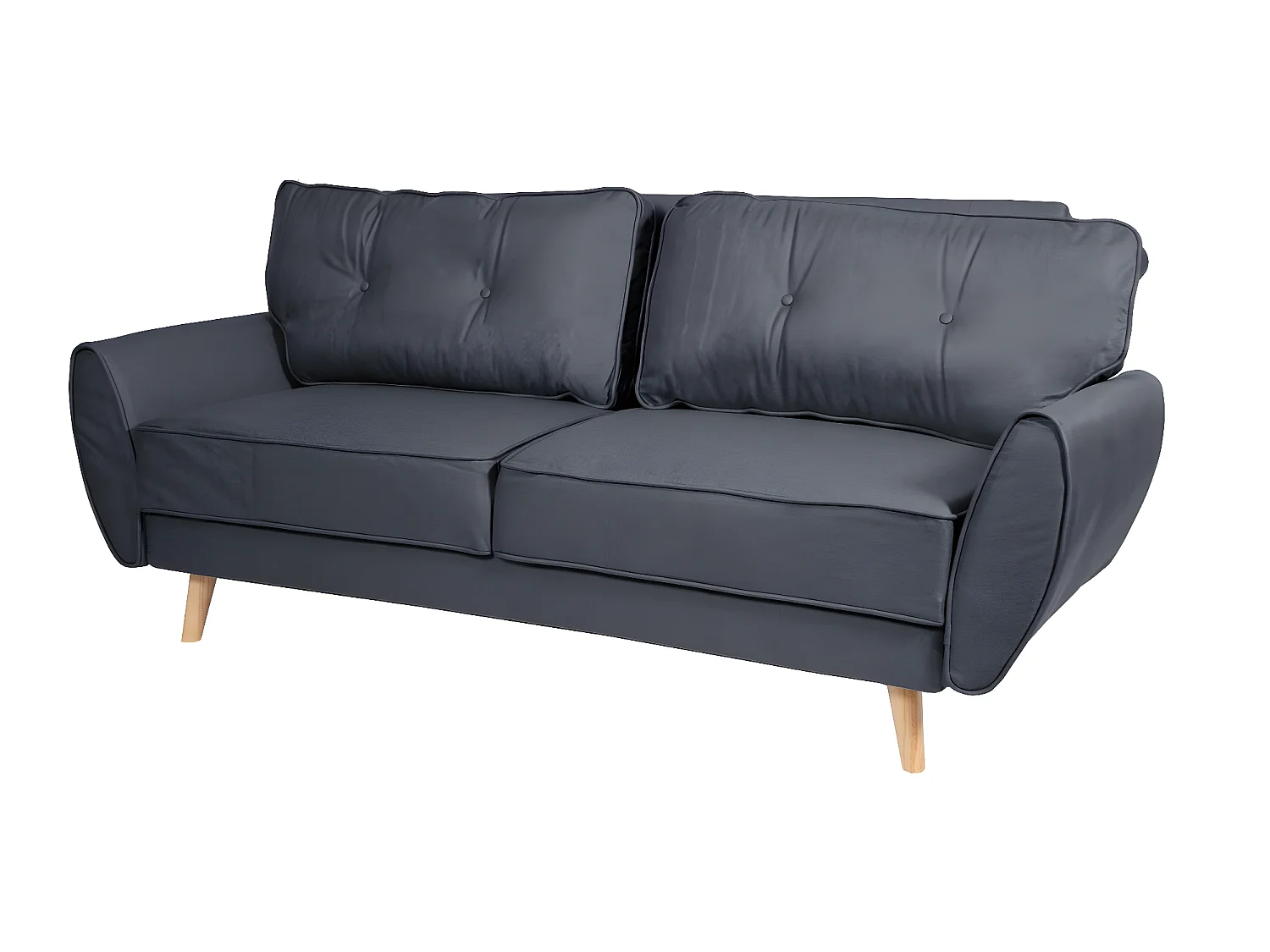 3er-Sofa MCW-J19, Stoff/Textil anthrazit