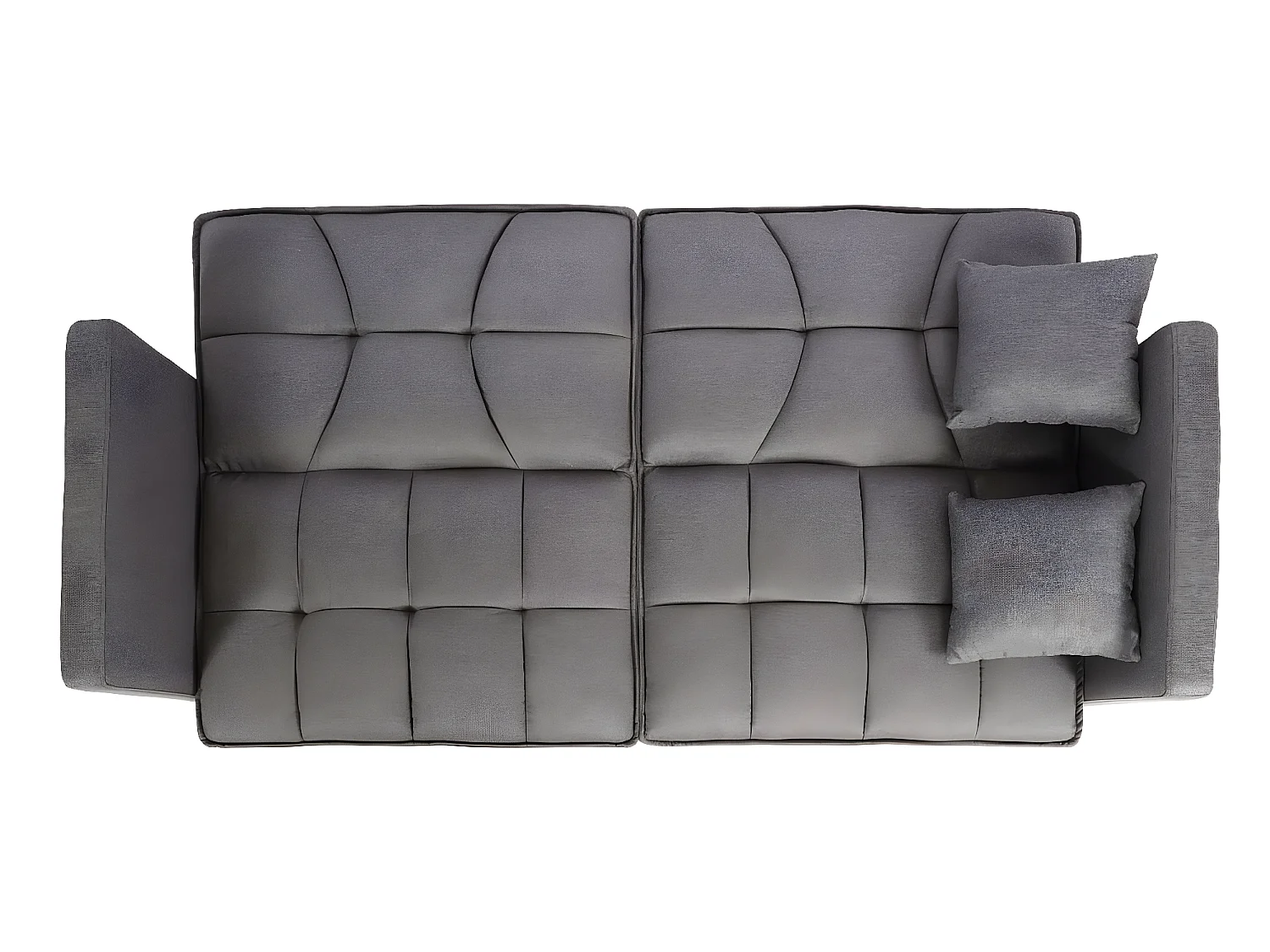 Sofa rozkładana MCW-K65,  tkanina/tekstylia szary