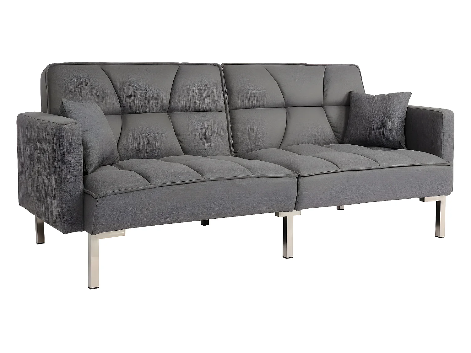 Sofa rozkładana MCW-K65,  tkanina/tekstylia szary