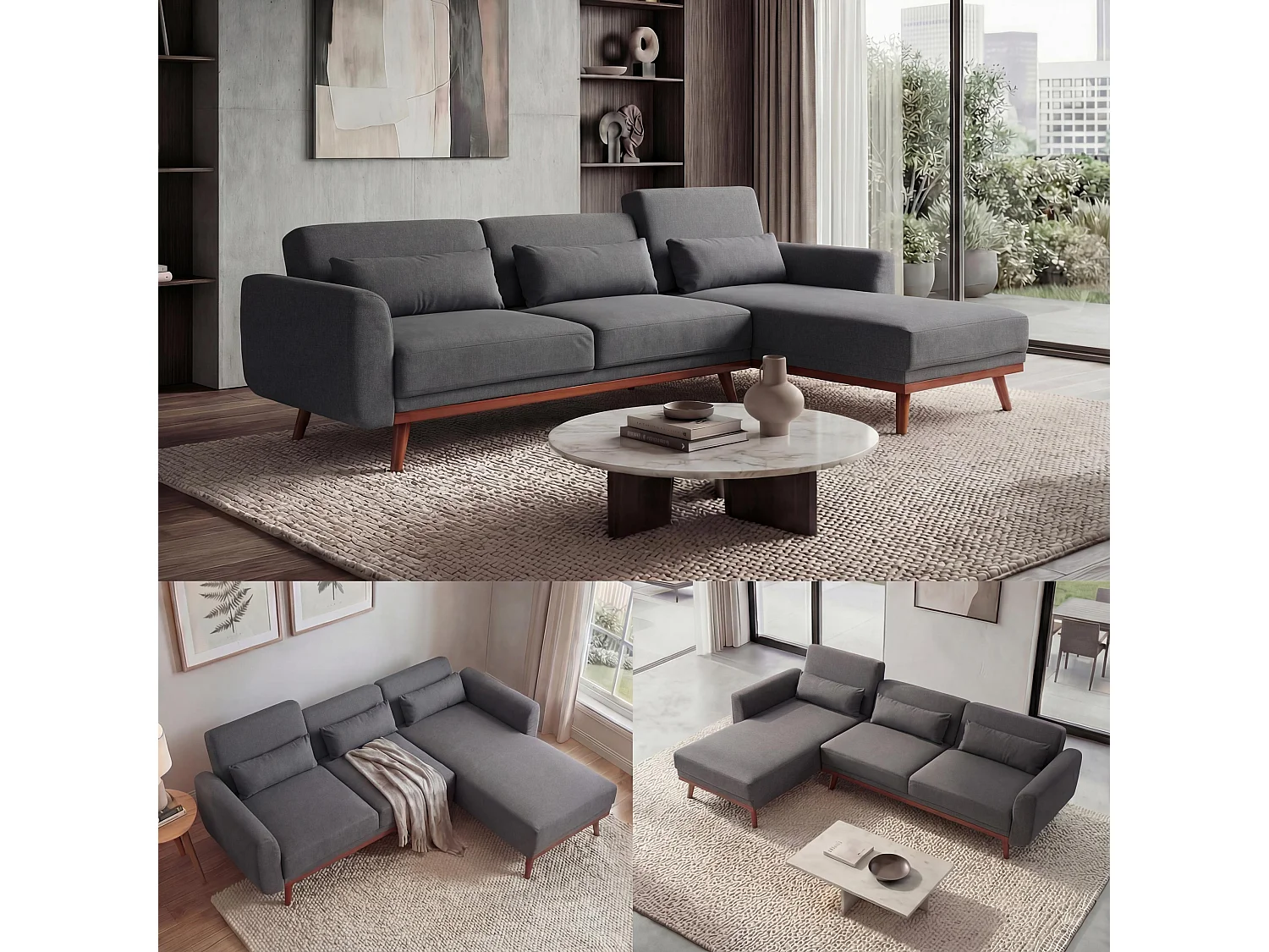 Sofa MCW-J20,  anthracite grey