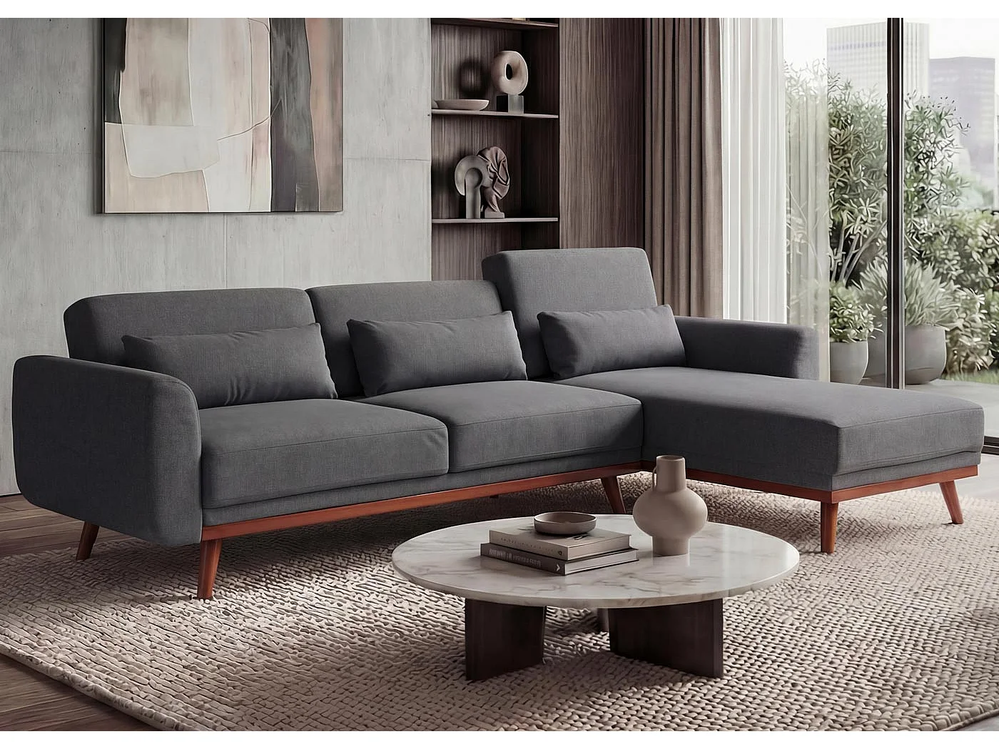 Sofa MCW-J20,  anthracite grey