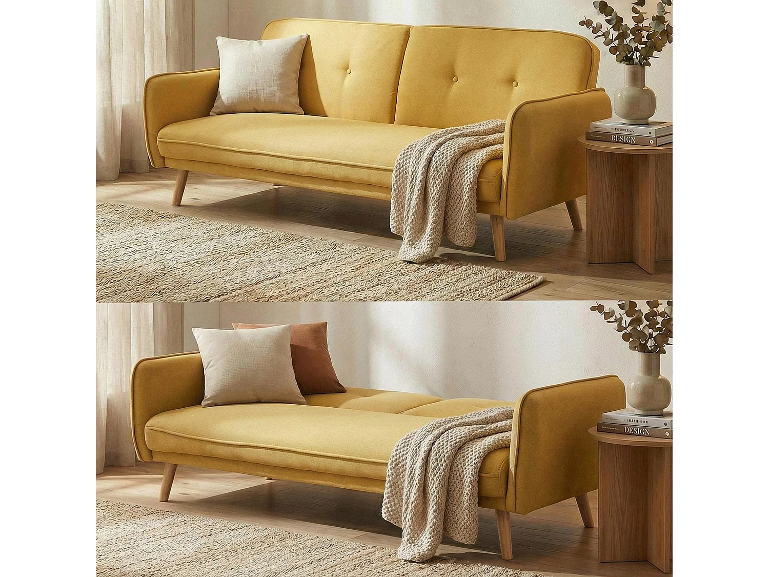 Schlafsofa MCW-J18, Gelb