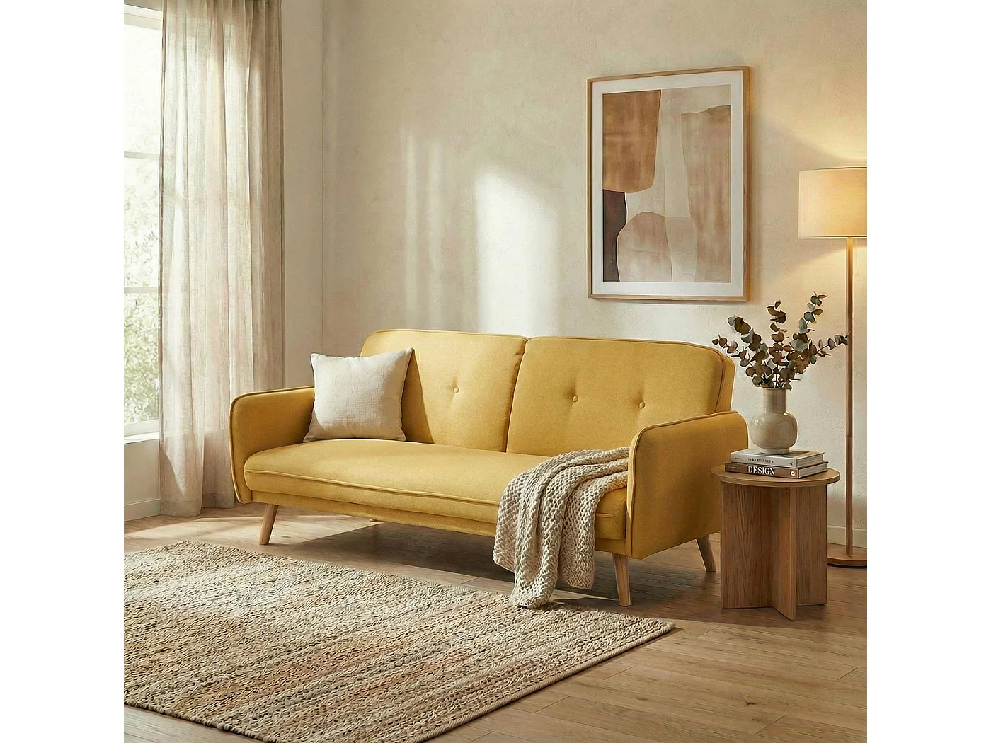 Schlafsofa MCW-J18, Gelb