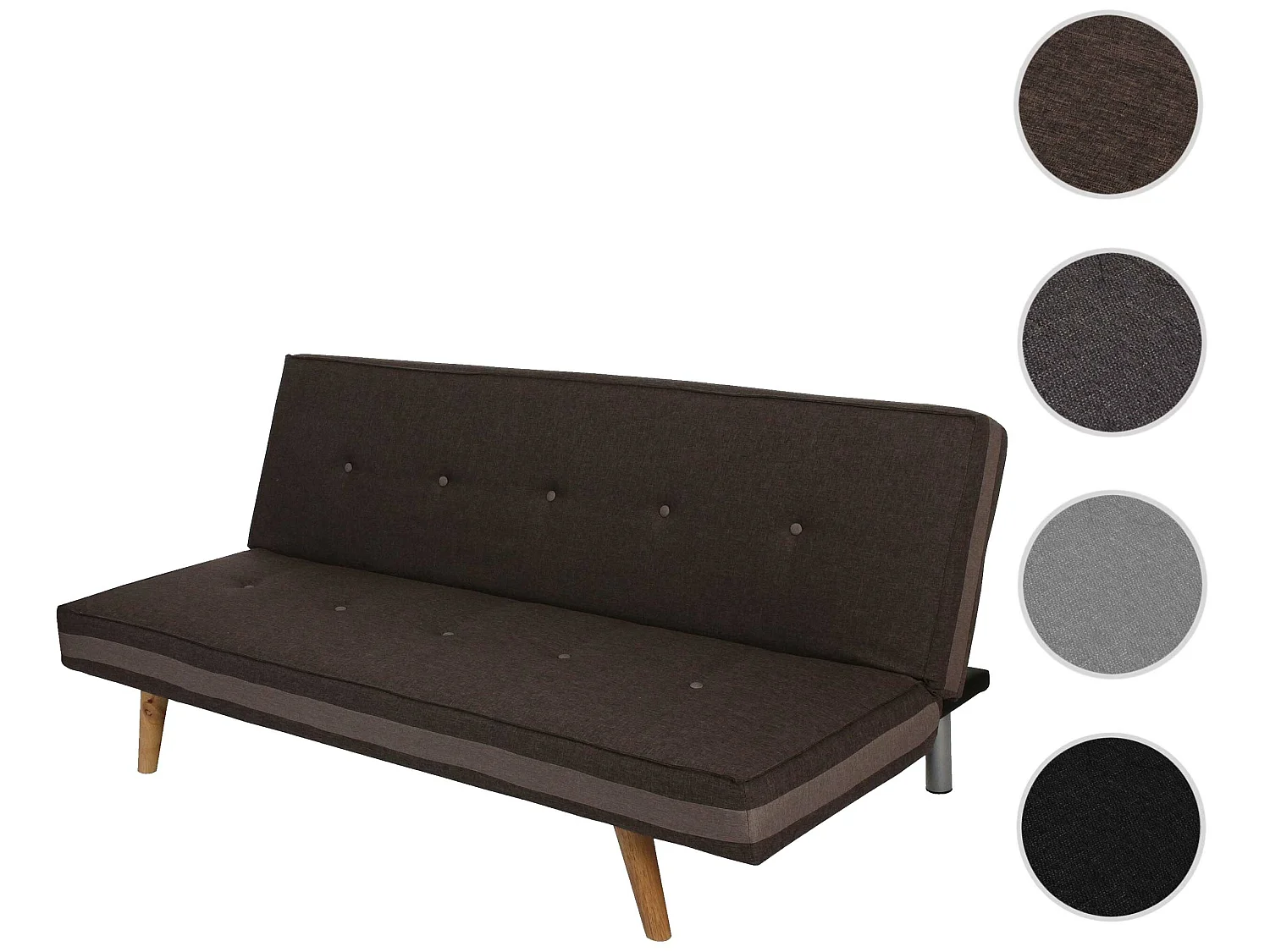 3er-Sofa  Ninove, Textil, braun