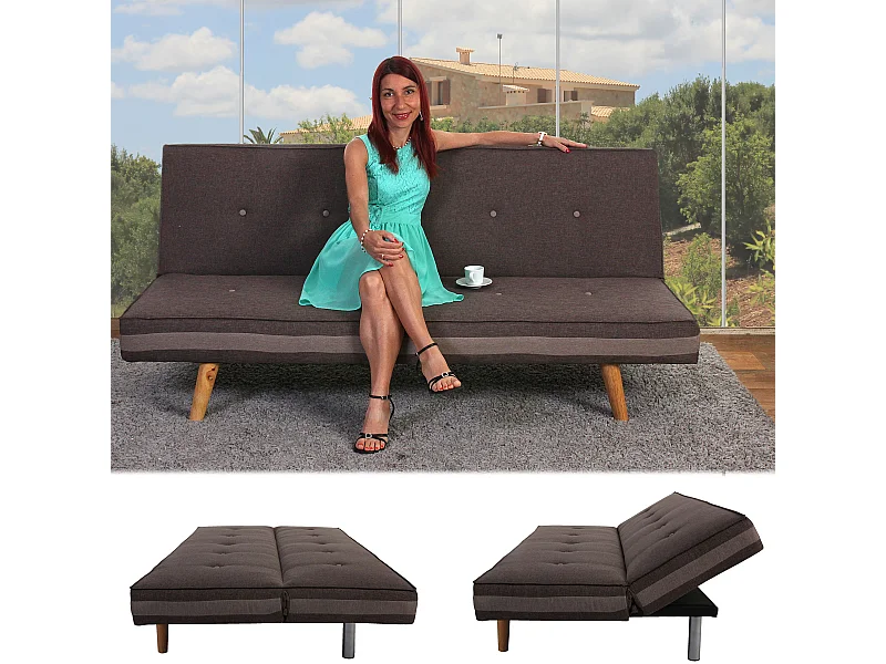 3er-Sofa  Ninove, Textil, braun