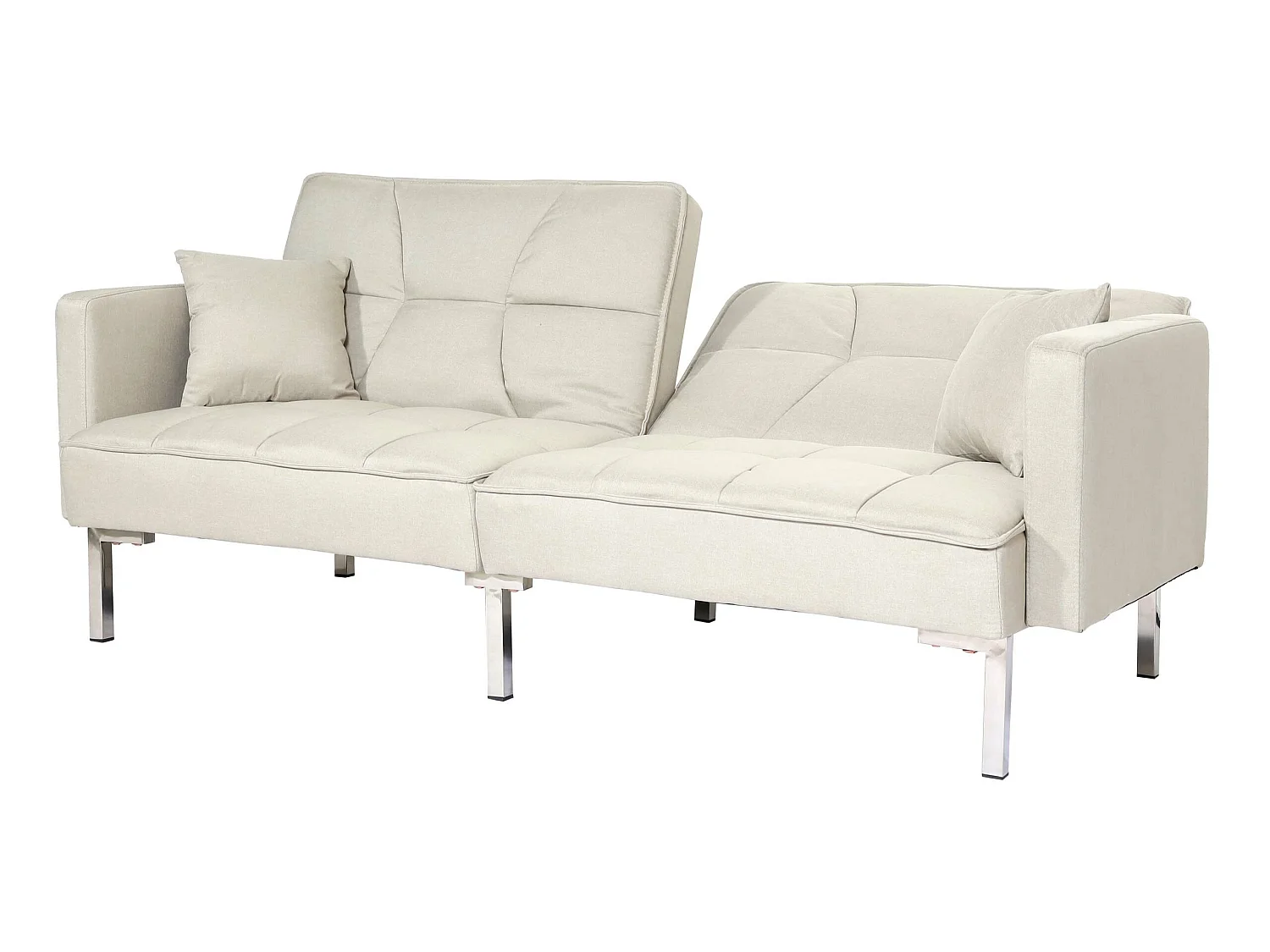 Sofa rozkładana MCW-K65,  tkanina/tekstylia kremowo-beżowy