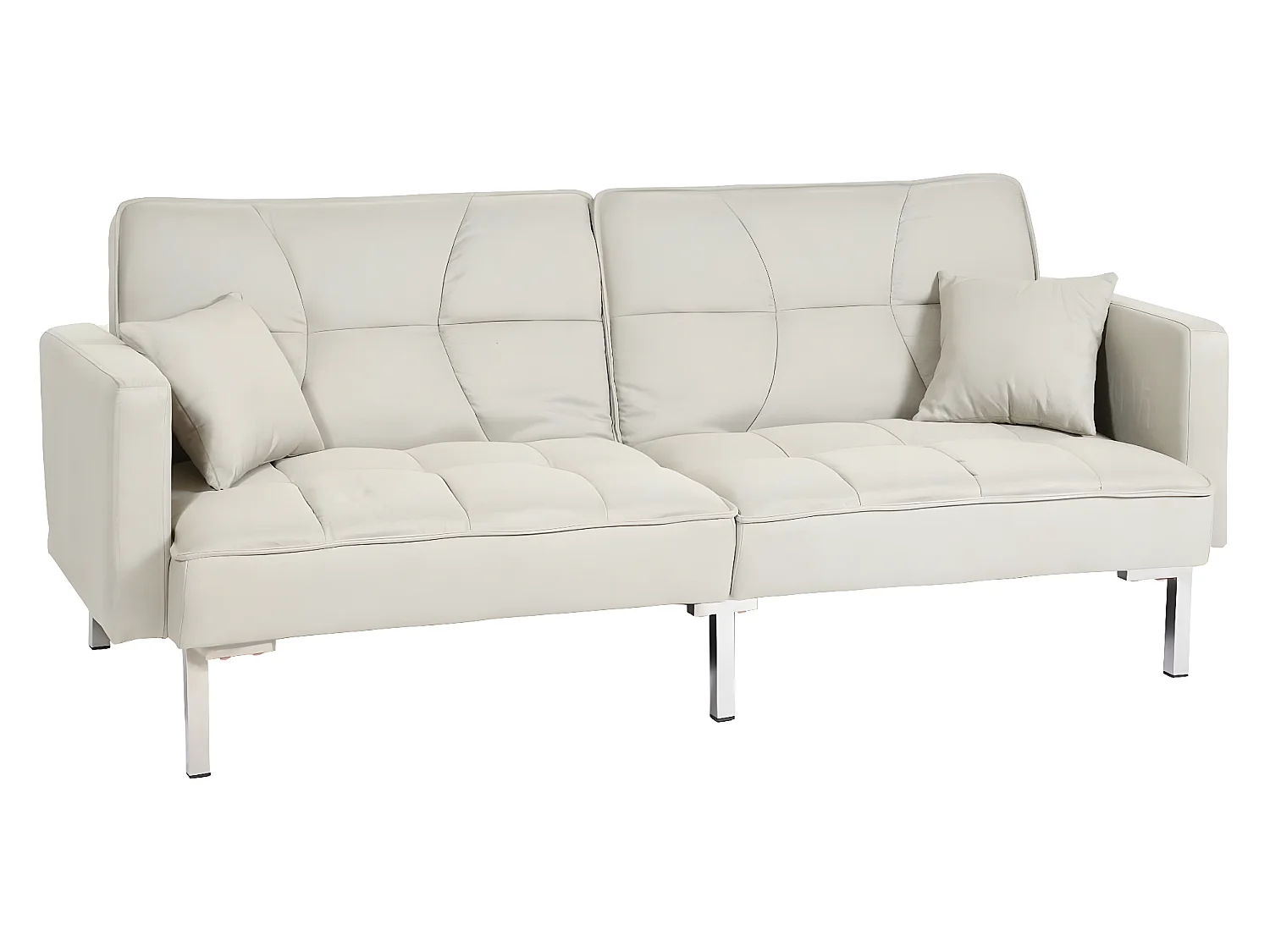 Sofa rozkładana MCW-K65,  tkanina/tekstylia kremowo-beżowy
