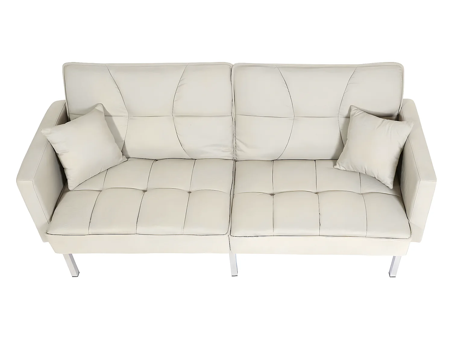 Sofa rozkładana MCW-K65,  tkanina/tekstylia kremowo-beżowy