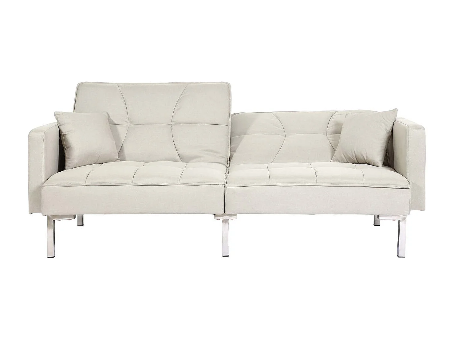 Divano letto sofà reclinabile 3 posizioni MCW-K65 tessuto avorio beige