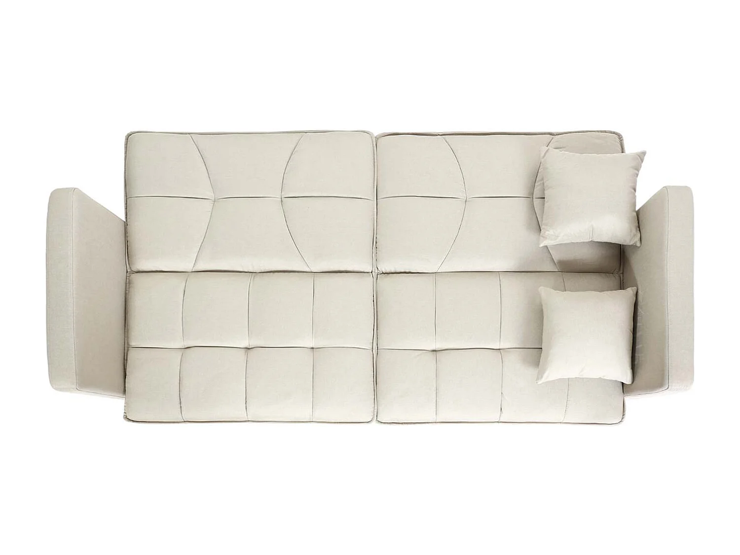 Divano letto sofà reclinabile 3 posizioni MCW-K65 tessuto avorio beige