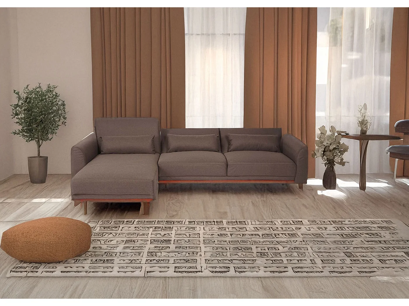 Sofa MCW-J20,  brązowy