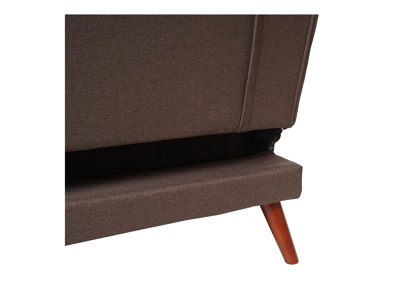 Divano angolare a L penisola 3 posti MCW-J20 tessuto marrone