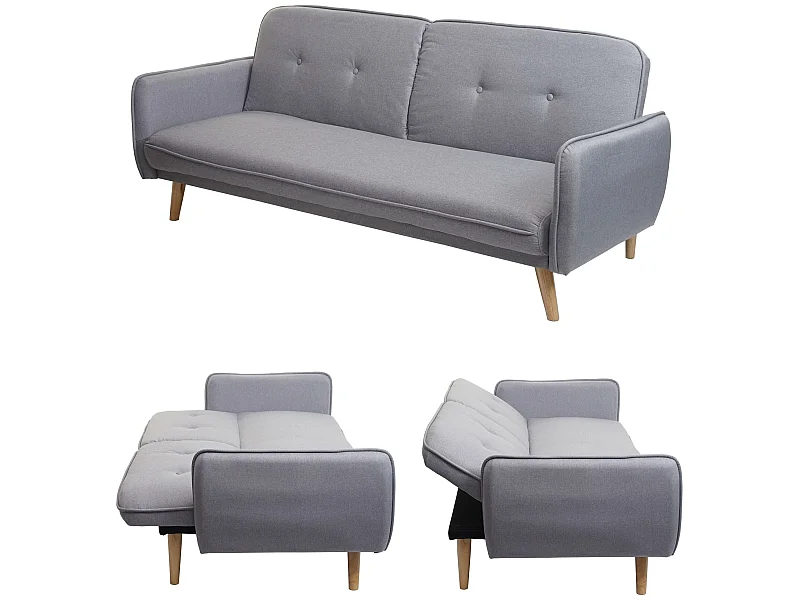 Sofa rozkładana MCW-J18,  szary