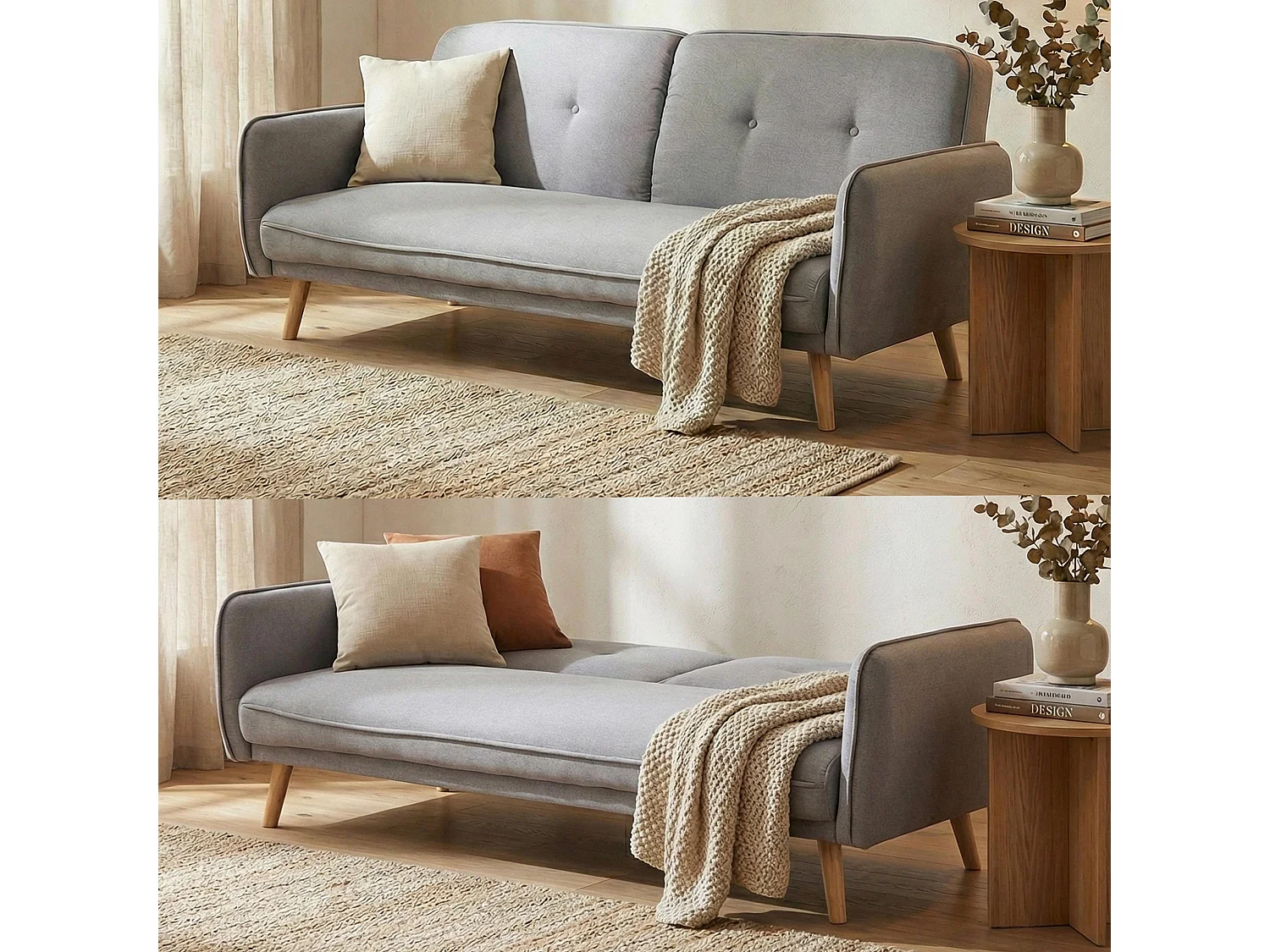 Schlafsofa MCW-J18, Grau