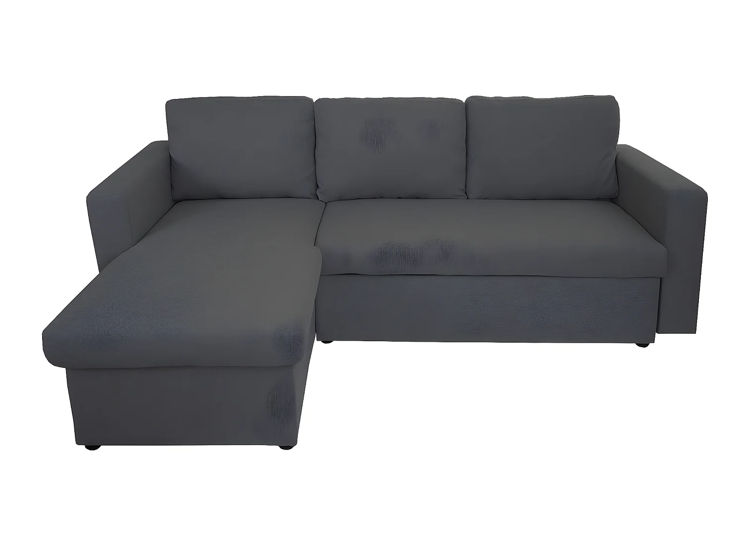 Divano letto angolare con penisola sofà reclinabile MCW-D92 tessuto grigio scuro