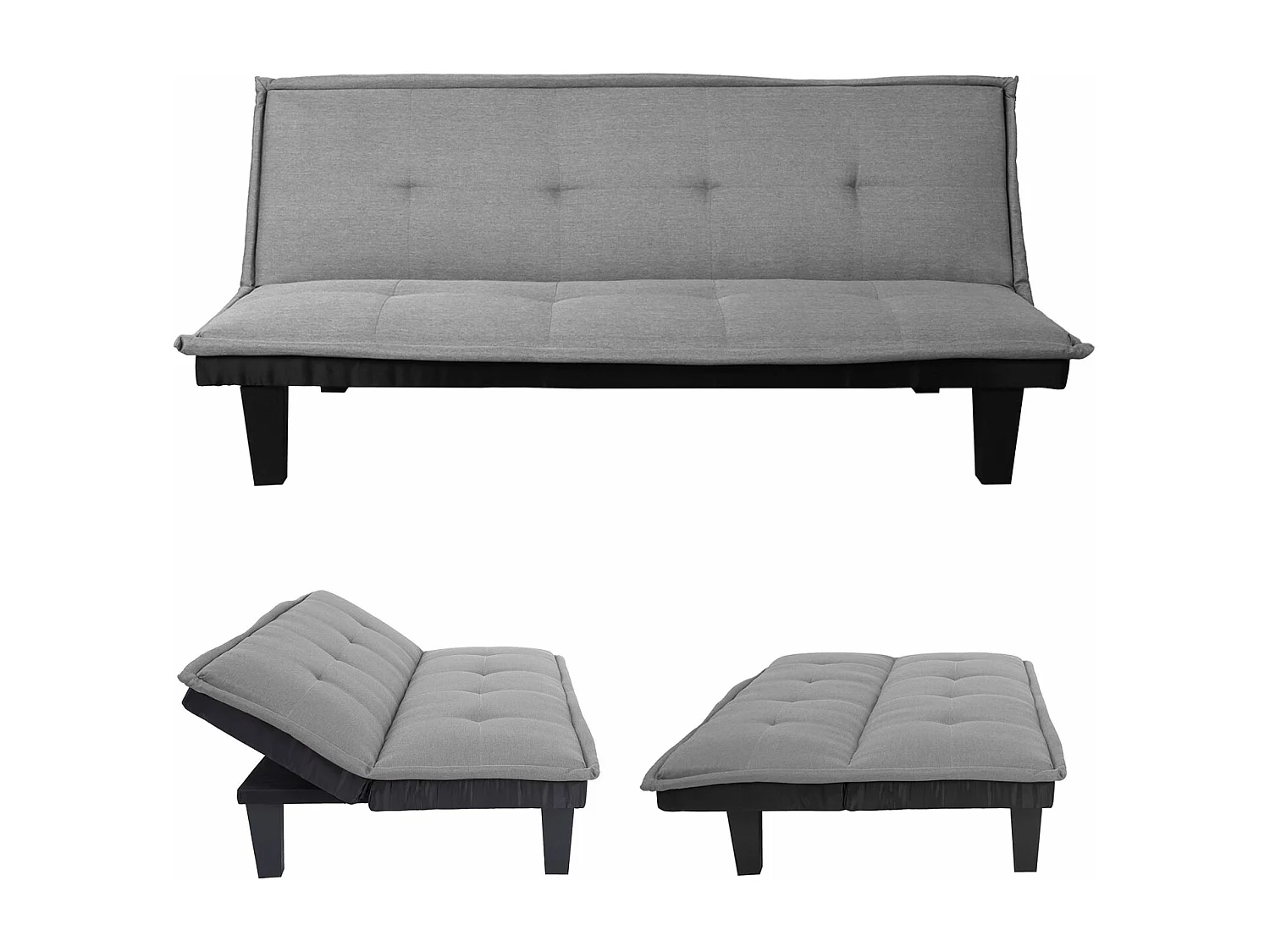 3-osobowa sofa MCW-C87,  tekstylny, jasnoszary