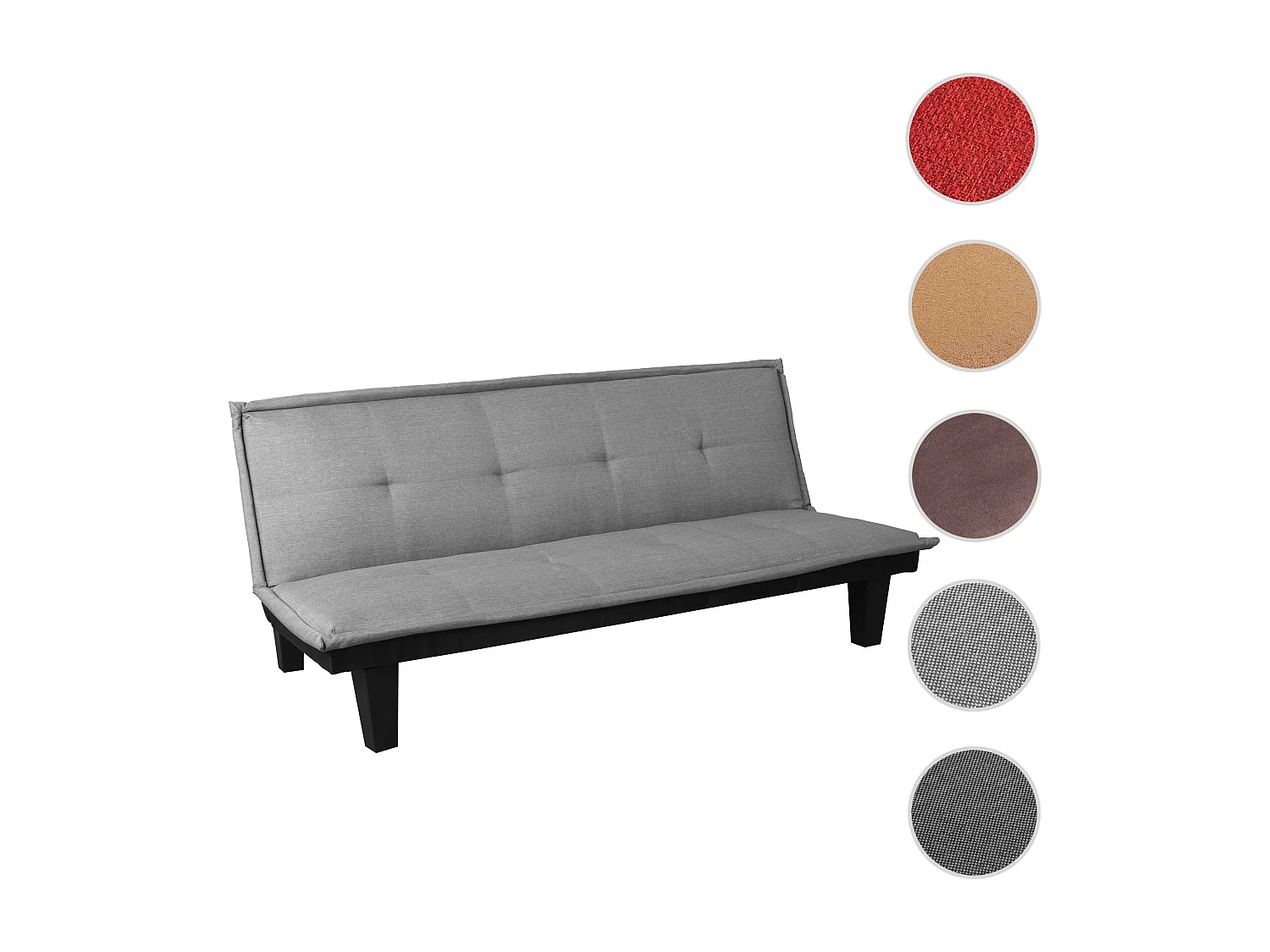 3-osobowa sofa MCW-C87,  tekstylny, jasnoszary