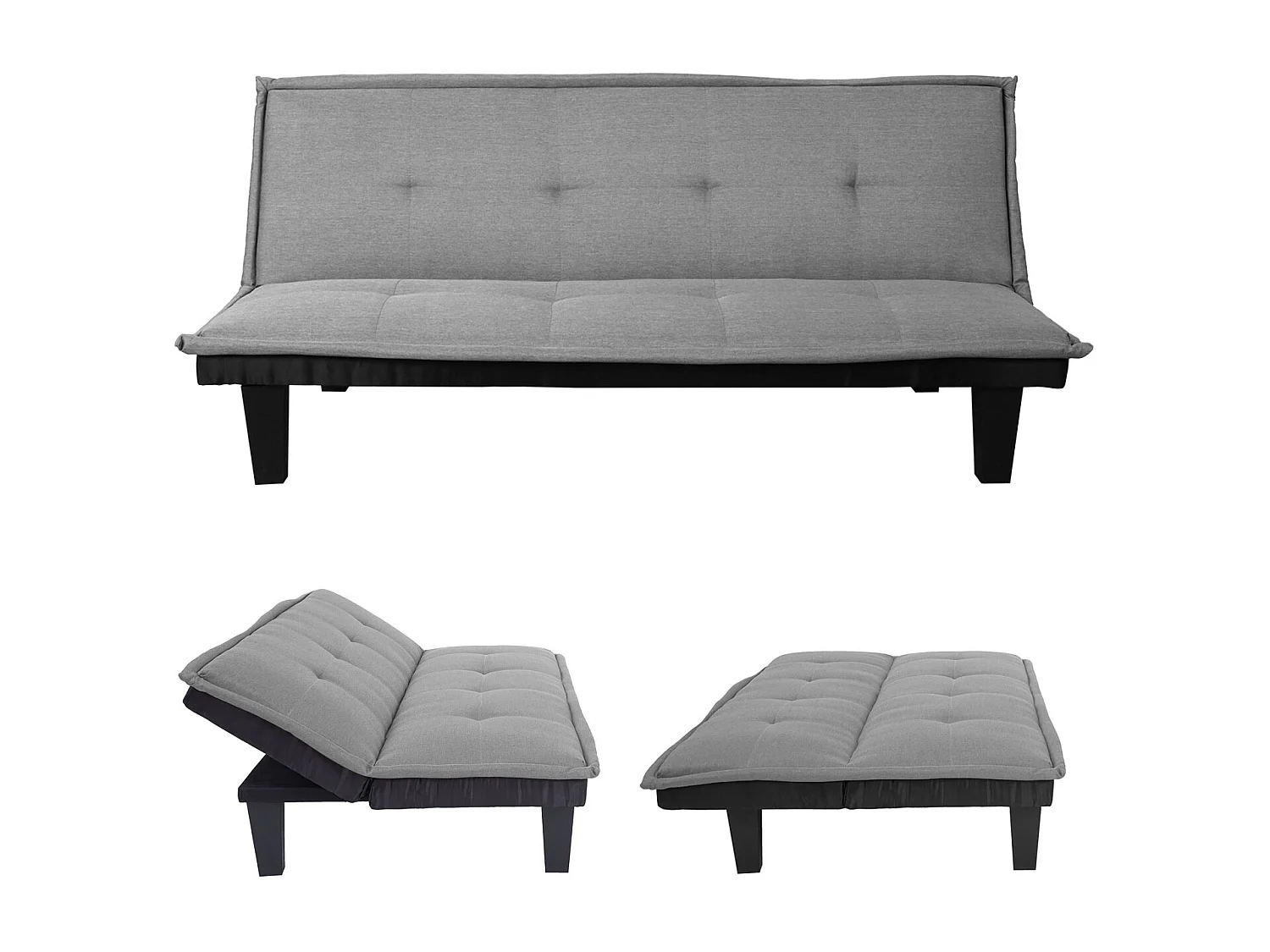 3-personers sofa MCW-C87,  tekstil, lysegrå