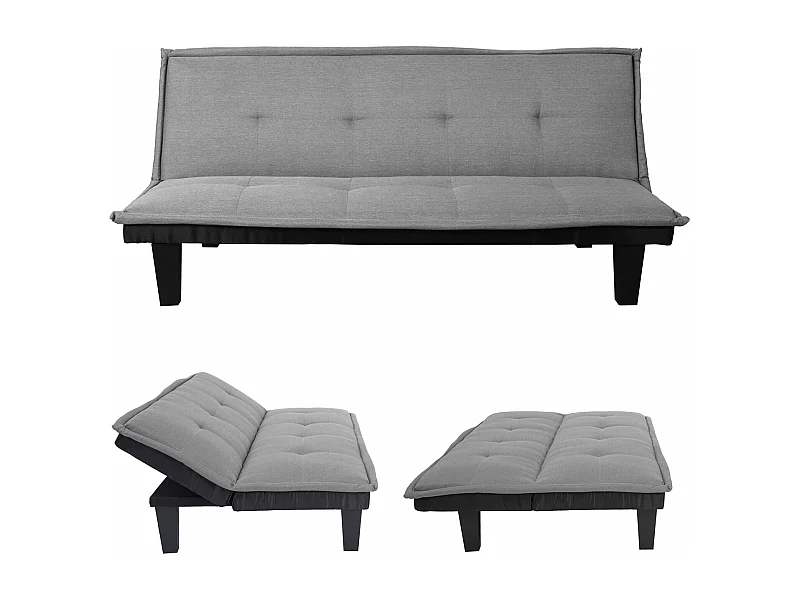 3er-Sofa MCW-C87, Textil, hellgrau