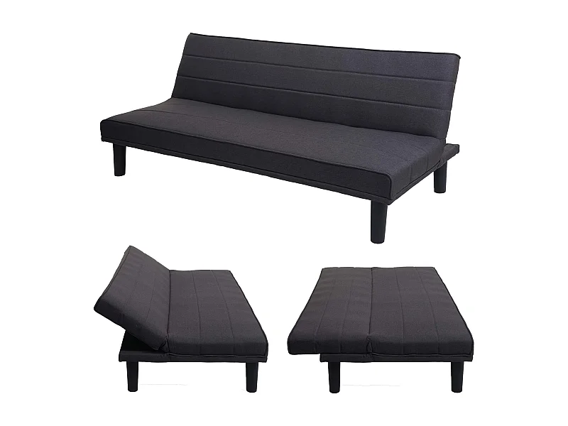 Sofa rozkładana MCW-J17,  antracyt/szary