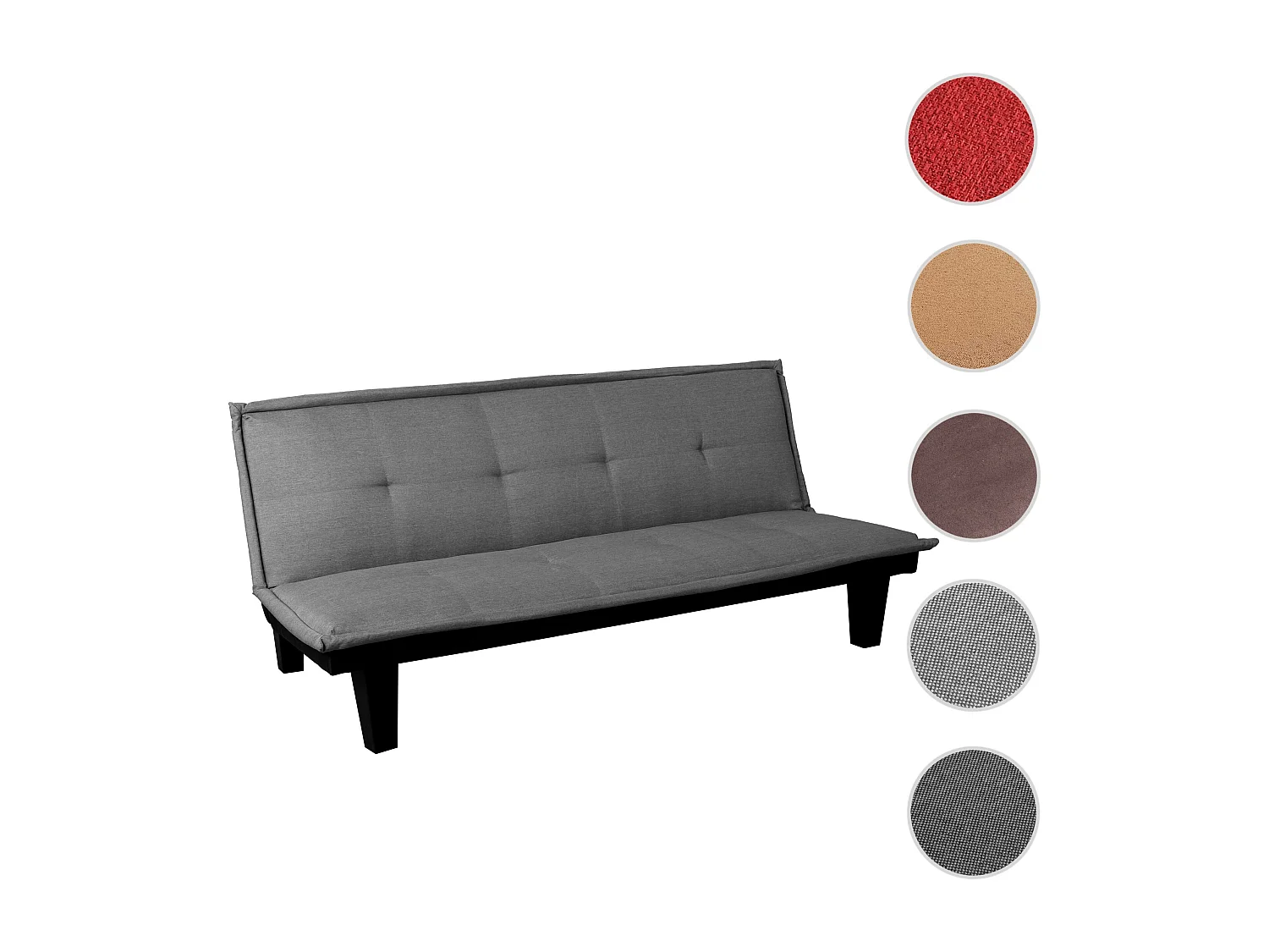 3-zitsbank MCW-C87,  textiel, donkergrijs