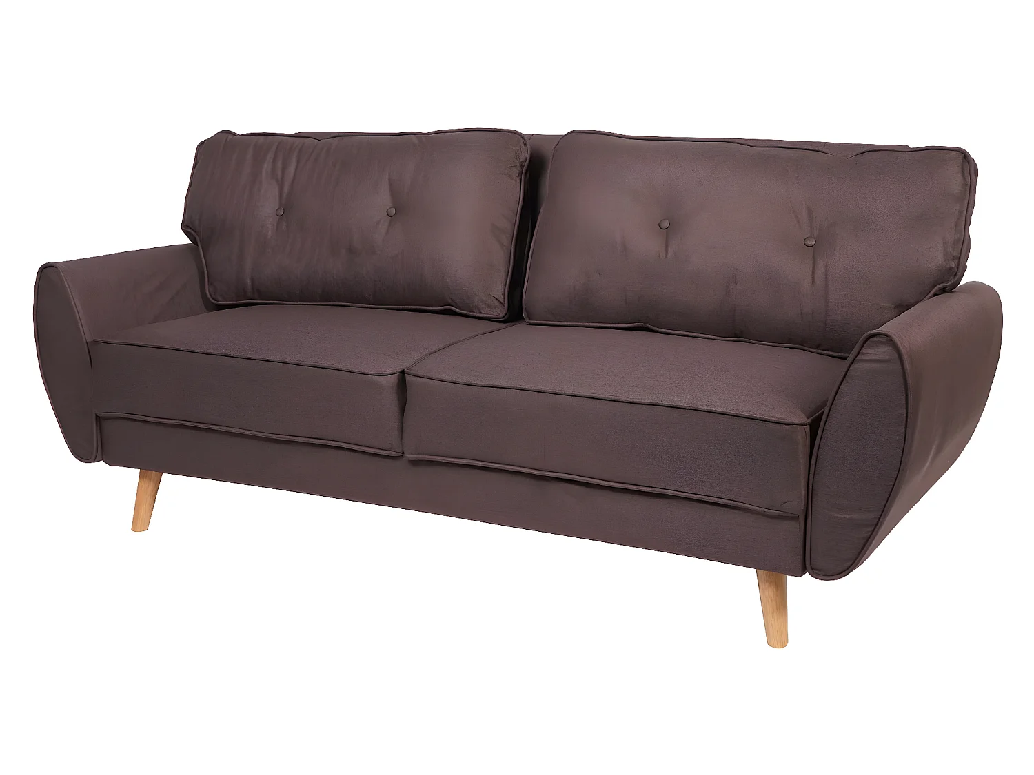 3er-Sofa MCW-J19, Stoff/Textil braun