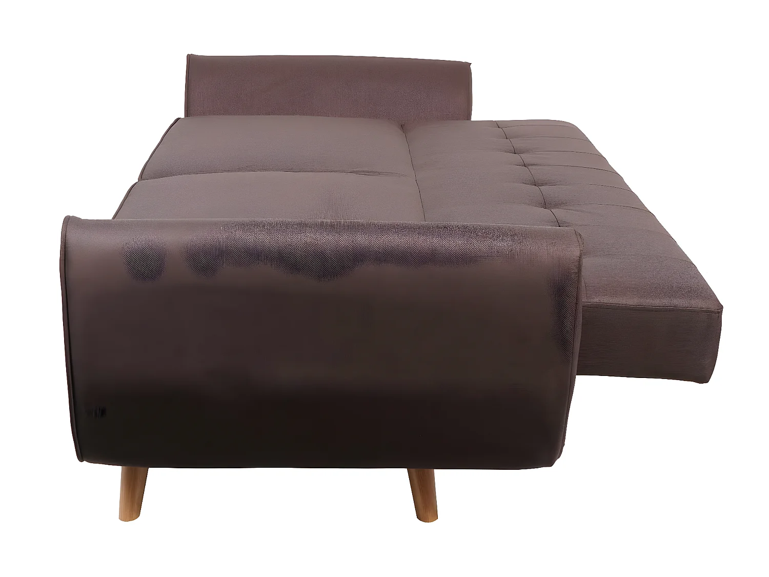 3er-Sofa MCW-J19, Stoff/Textil braun
