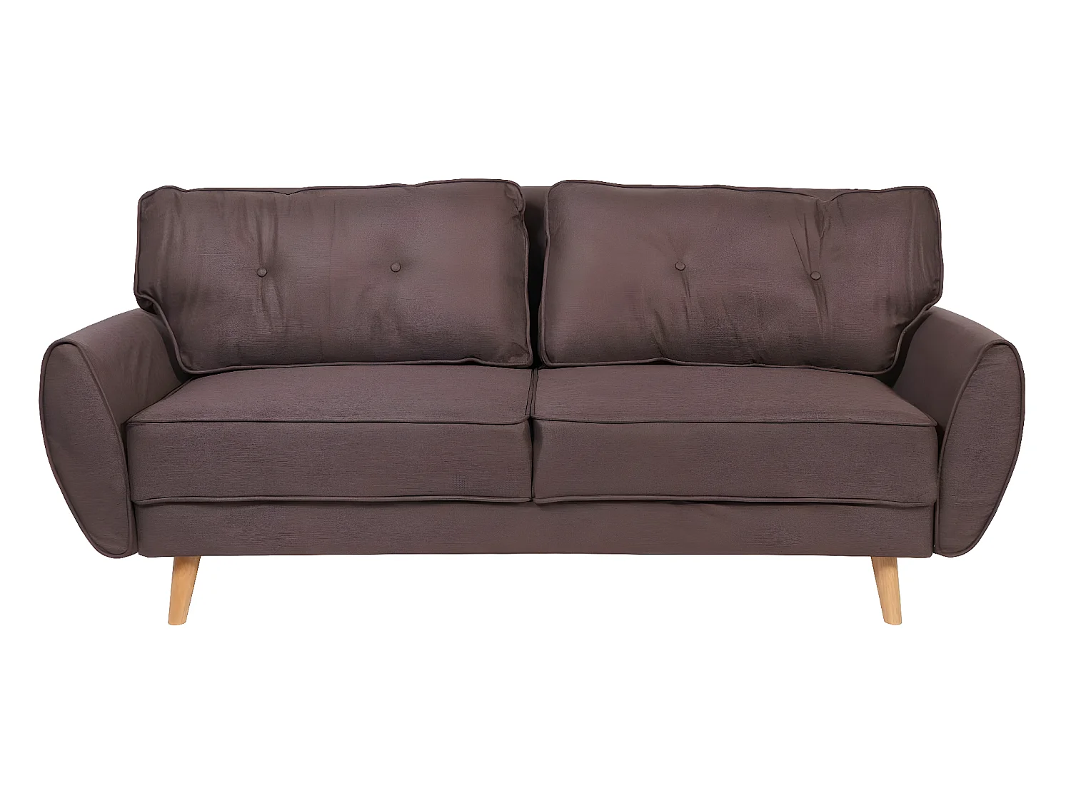 3er-Sofa MCW-J19, Stoff/Textil braun