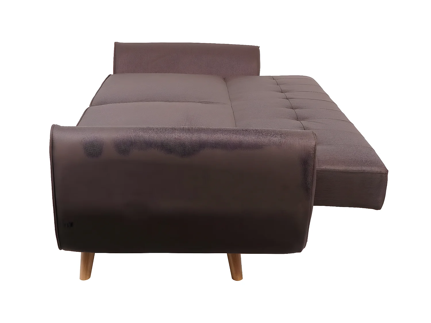 Divano letto schienale regolabile MCW-J19 tessuto marrone