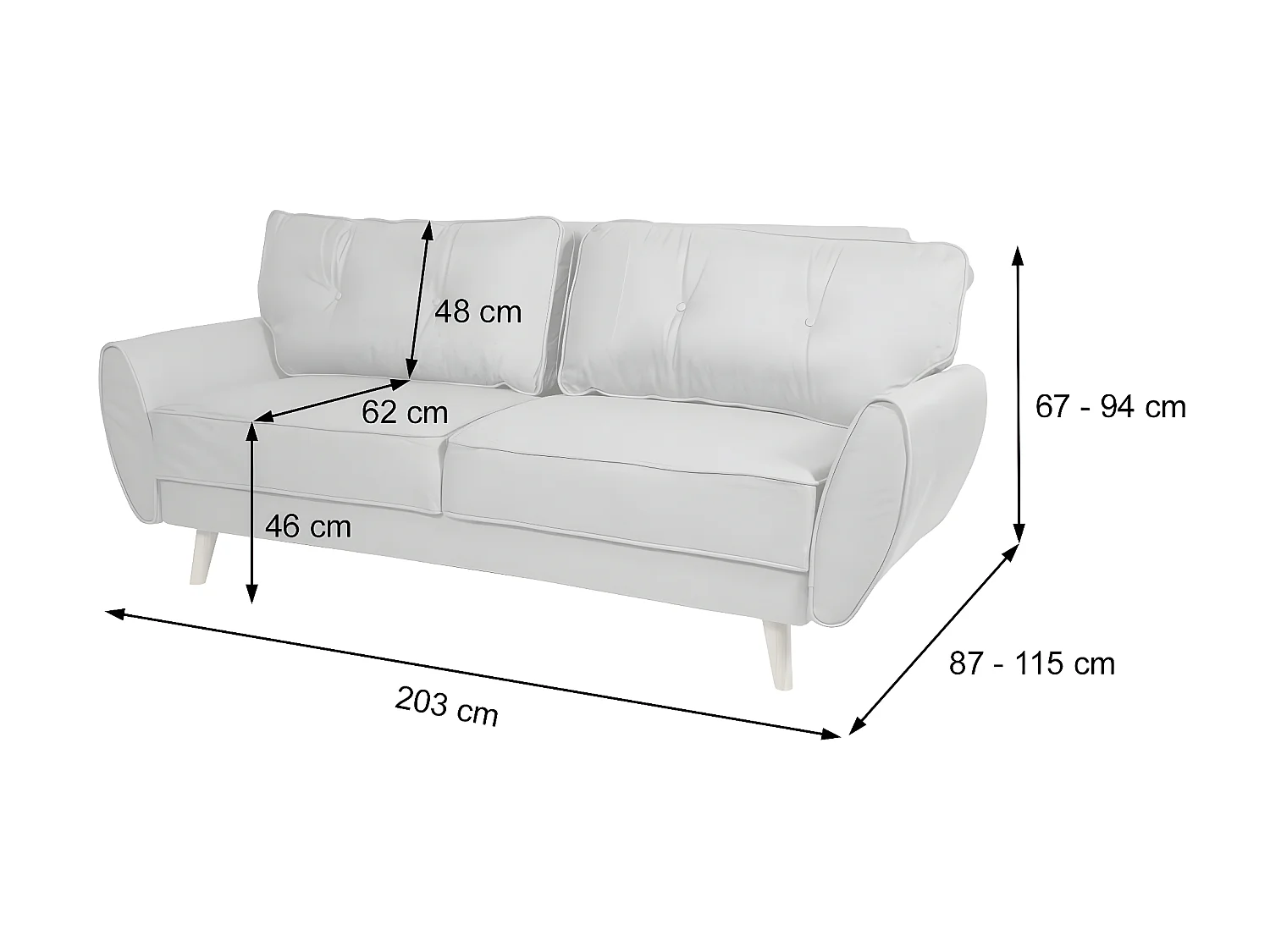 Divano letto schienale regolabile MCW-J19 tessuto marrone