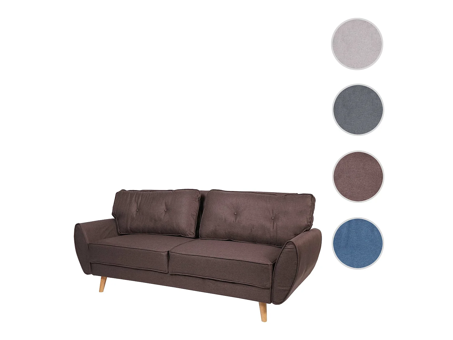 Divano letto schienale regolabile MCW-J19 tessuto marrone