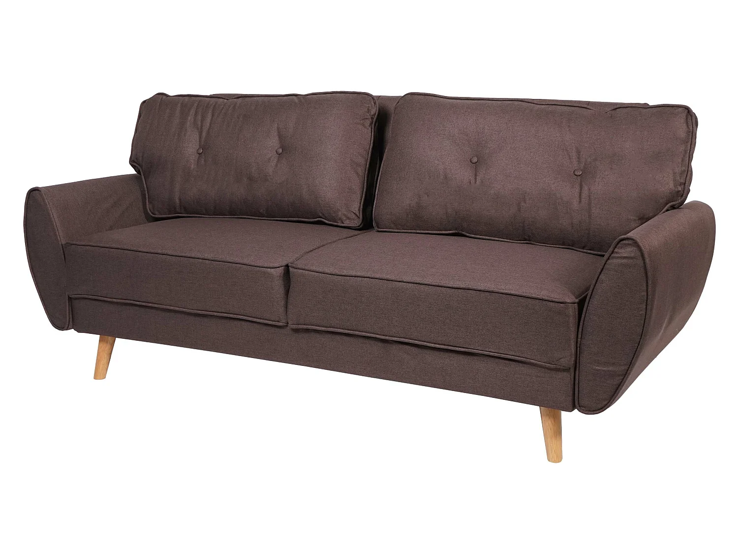 3er-Sofa MCW-J19, Stoff/Textil braun