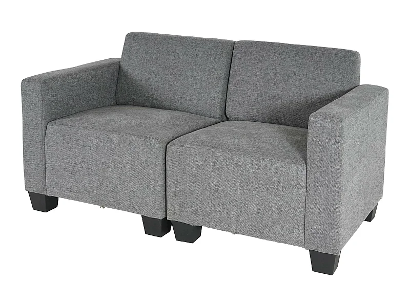 Salotto modulare componibile lounge moderno Lione N71 tessuto divano 2 posti grigio