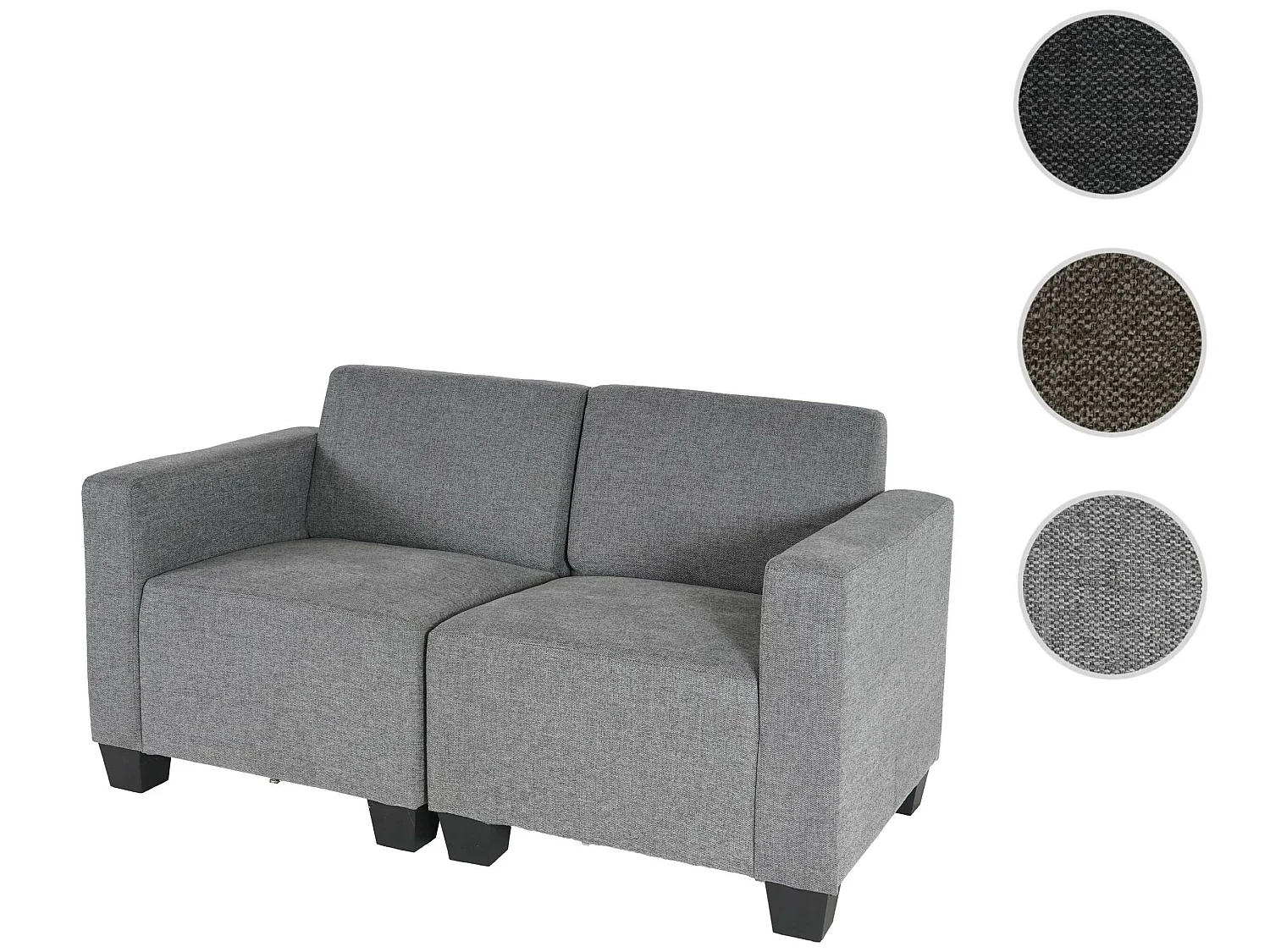 Sofá modular de 2 lugares Moncalieri,  cinzento