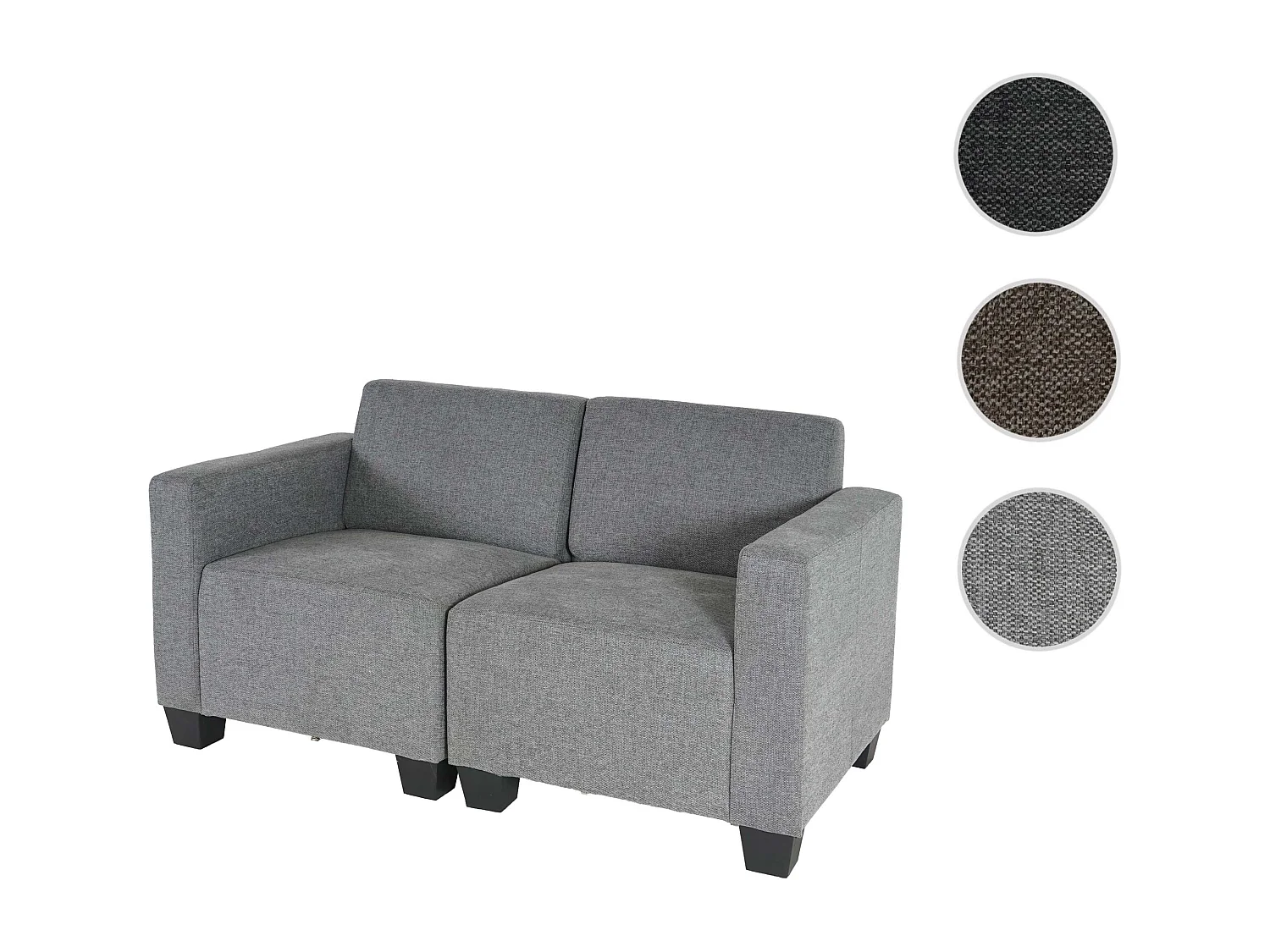 Modułowa sofa dwuosobowa Moncalieri,  szara