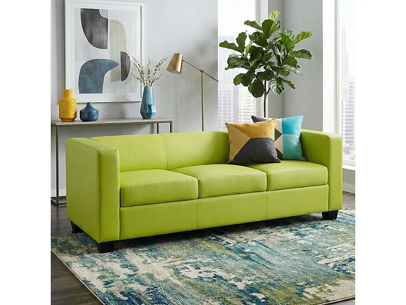 3er Sofa Lille, Kunstleder, hellgrün