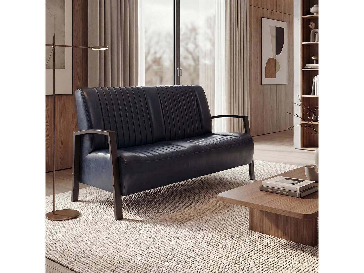 2er Sofa MCW-H10, Vintage grau