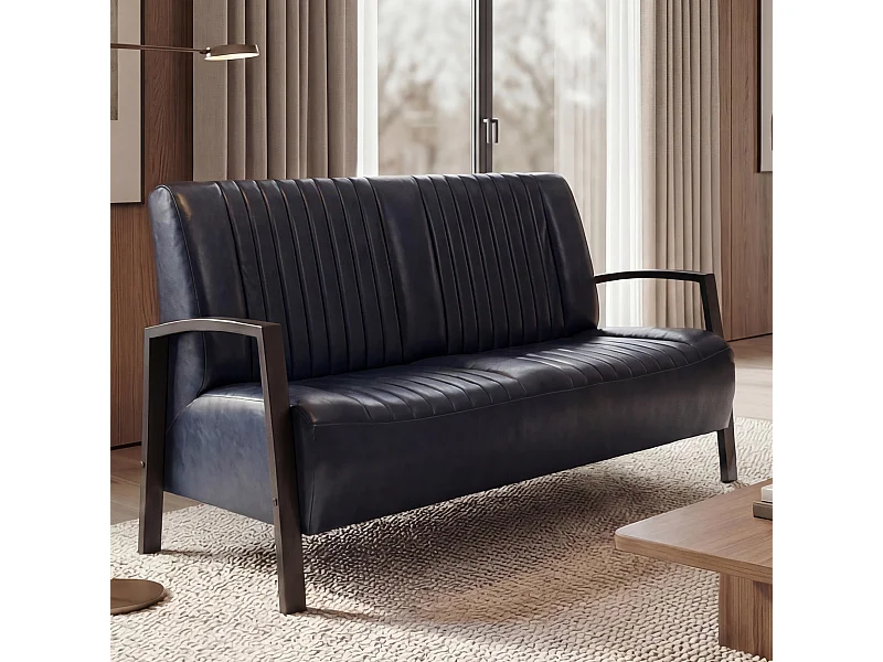 2er Sofa MCW-H10, Vintage grau