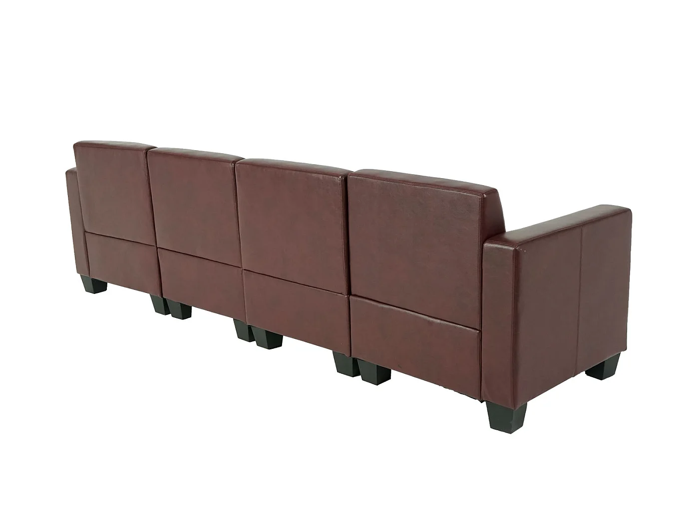 Canapé 4 places Moncalieri,  rouge-marron