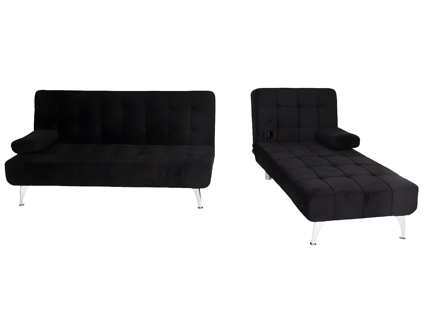 Sofa rozkładana MCW-K22,  aksamitny czarny
