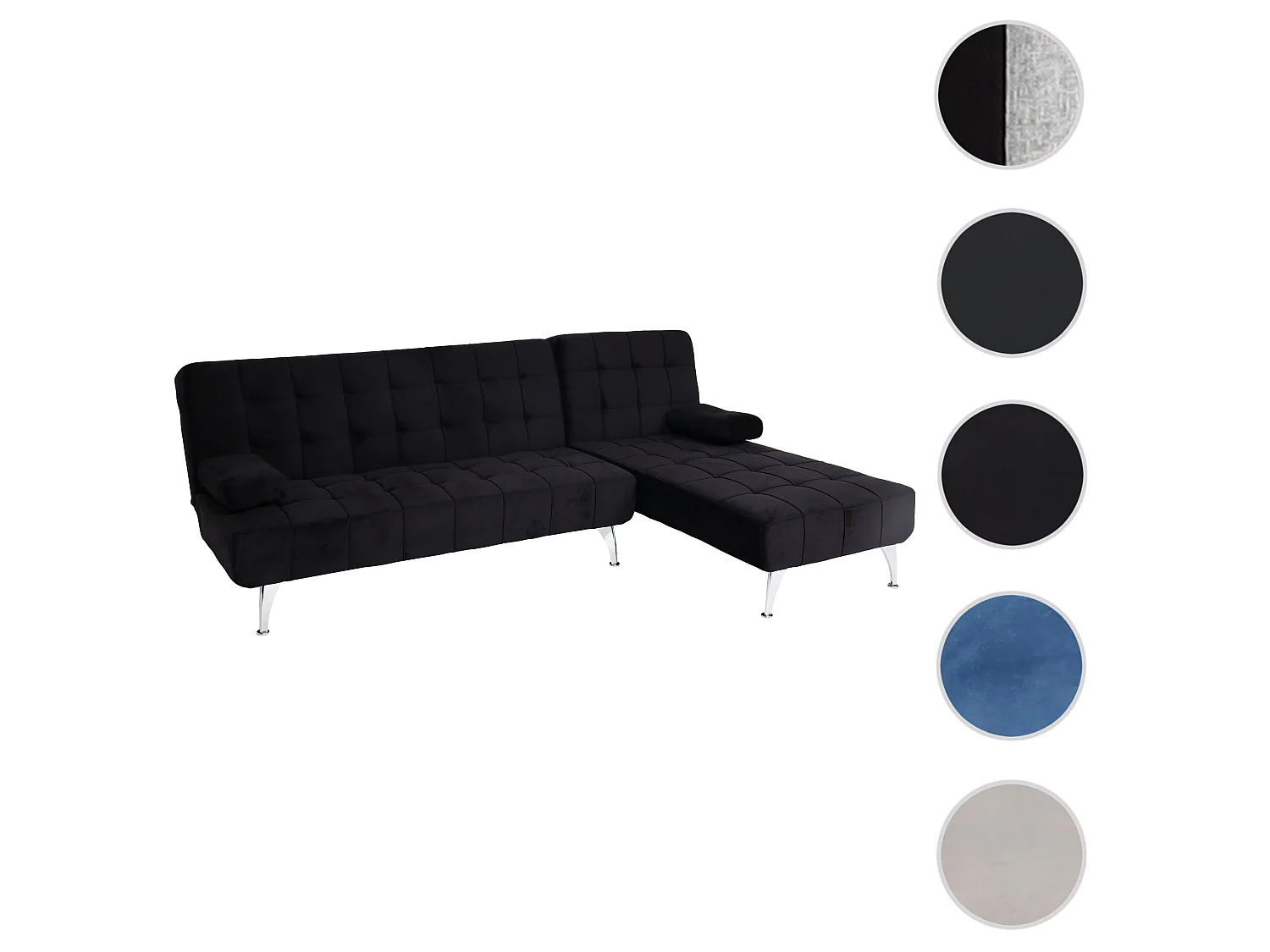 Sofa rozkładana MCW-K22,  aksamitny czarny