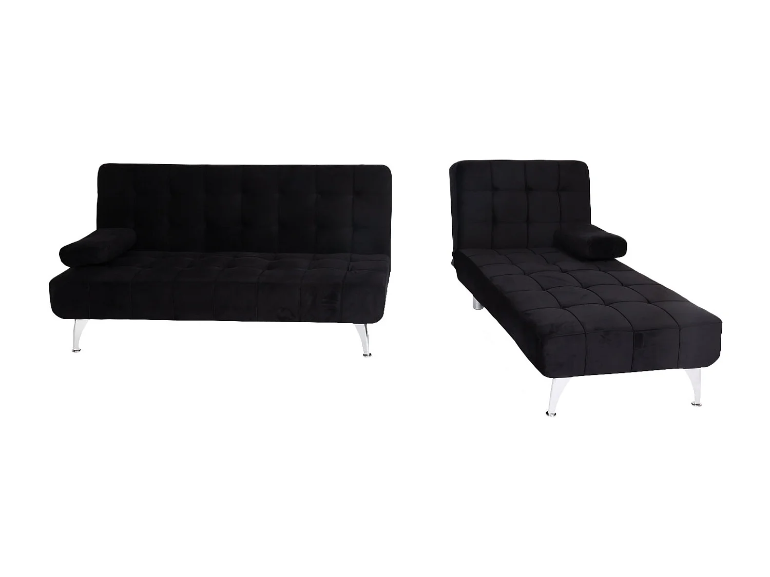 Schlafsofa MCW-K22, Samt schwarz